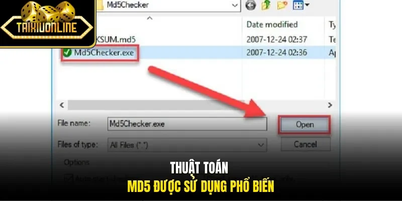 Thuật toán MD5 được sử dụng phổ biến